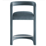 Sepia Performance Velvet Counter Stool in Cadet Blue