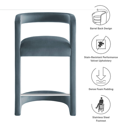 Winslow Performance Velvet Counter Stool by Furniture For America