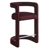 Sepia Performance Velvet Counter Stool in Mulberry