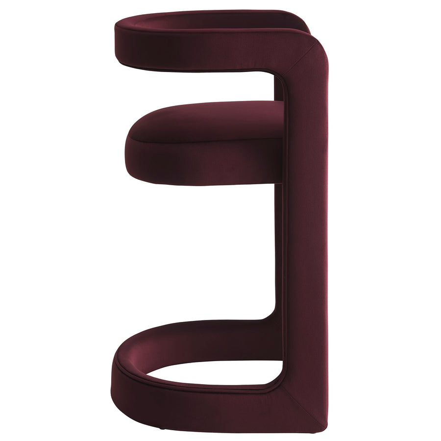 Sepia Performance Velvet Counter Stool in Mulberry