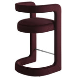 Sepia Performance Velvet Counter Stool in Mulberry
