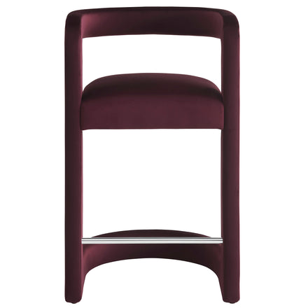 Winslow Performance Velvet Counter Stool in Mulberry