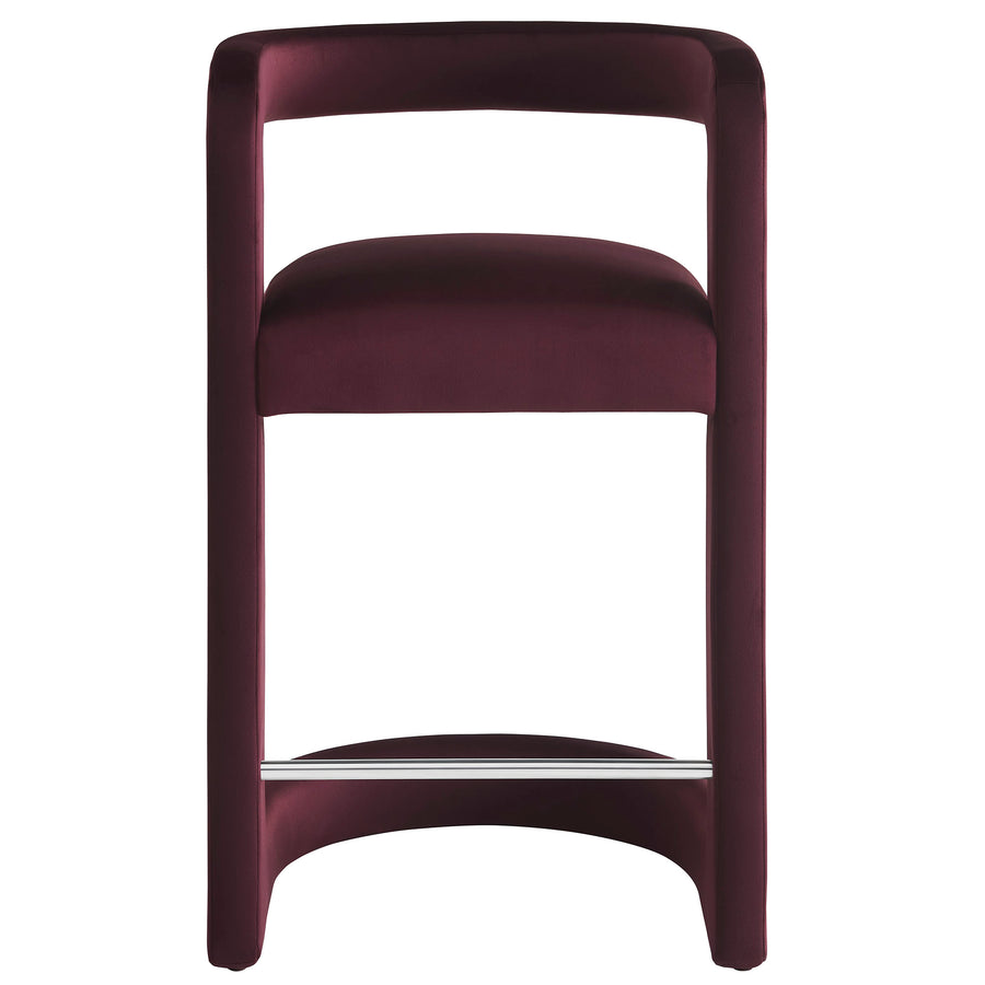 Sepia Performance Velvet Counter Stool in Mulberry
