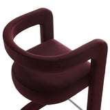 Sepia Performance Velvet Counter Stool in Mulberry