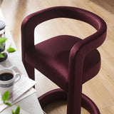 Sepia Performance Velvet Counter Stool in Mulberry