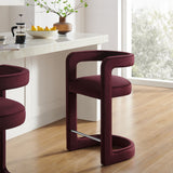 Sepia Performance Velvet Counter Stool in Mulberry