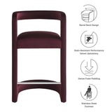 Sepia Performance Velvet Counter Stool in Mulberry