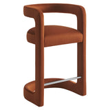 Sepia Performance Velvet Counter Stool in Rust