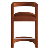 Sepia Performance Velvet Counter Stool in Rust