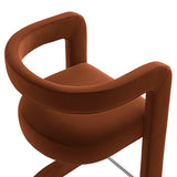 Sepia Performance Velvet Counter Stool in Rust