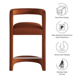 Sepia Performance Velvet Counter Stool in Rust