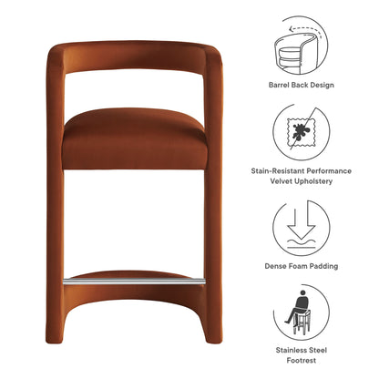 Winslow Performance Velvet Counter Stool by Furniture For America