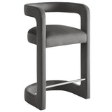 Sepia Performance Velvet Counter Stool in Storm Gray