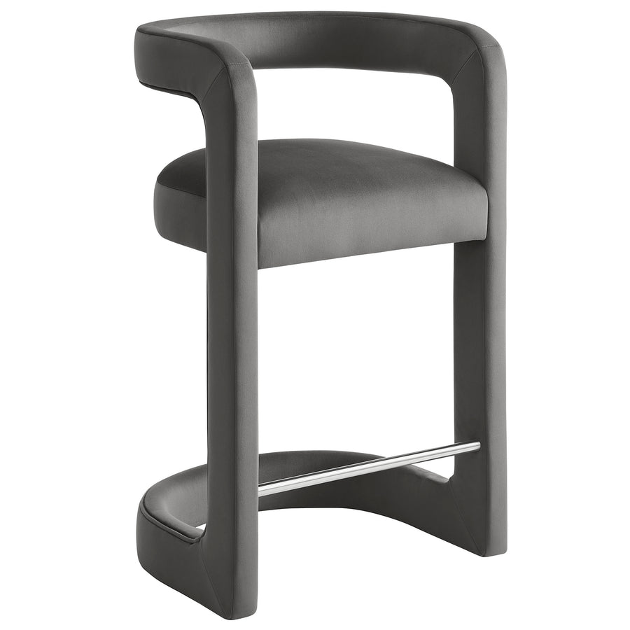 Sepia Performance Velvet Counter Stool in Storm Gray