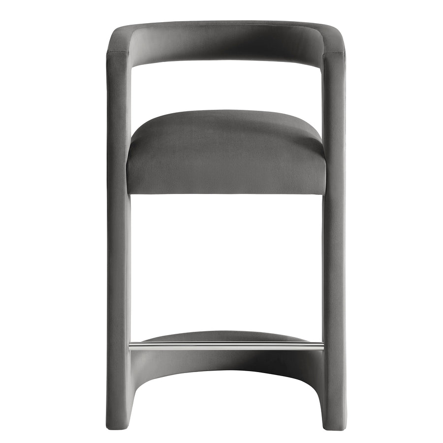 Sepia Performance Velvet Counter Stool in Storm Gray