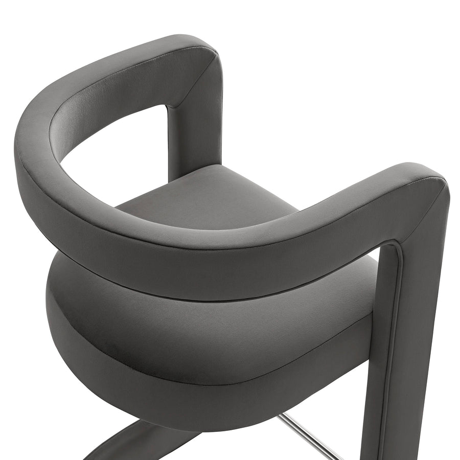 Sepia Performance Velvet Counter Stool in Storm Gray