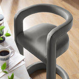 Sepia Performance Velvet Counter Stool in Storm Gray