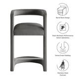 Sepia Performance Velvet Counter Stool in Storm Gray