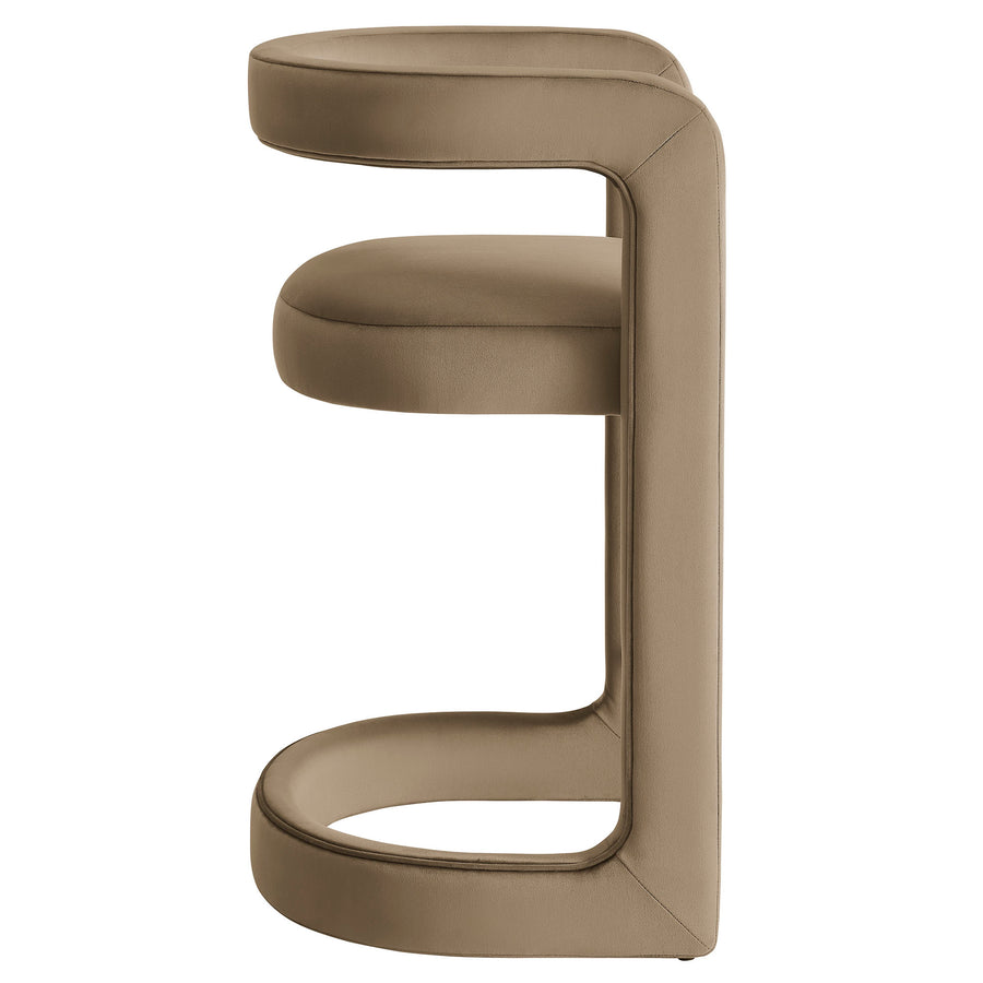 Sepia Performance Velvet Counter Stool in Taupe