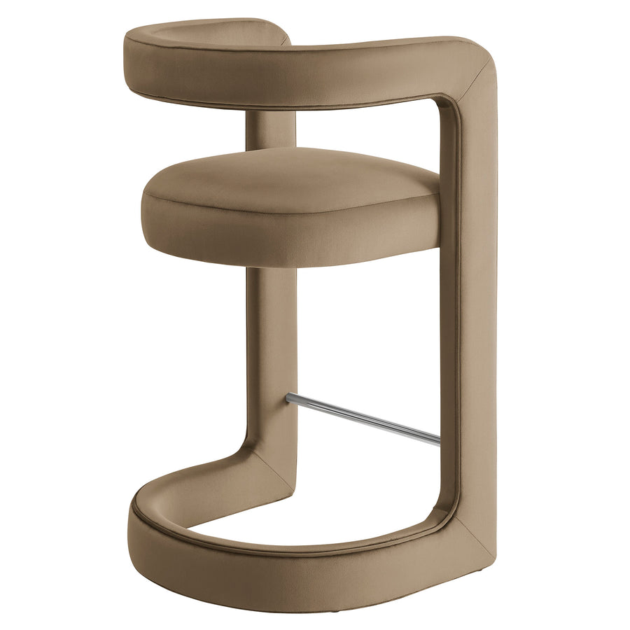 Sepia Performance Velvet Counter Stool in Taupe