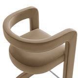 Sepia Performance Velvet Counter Stool in Taupe