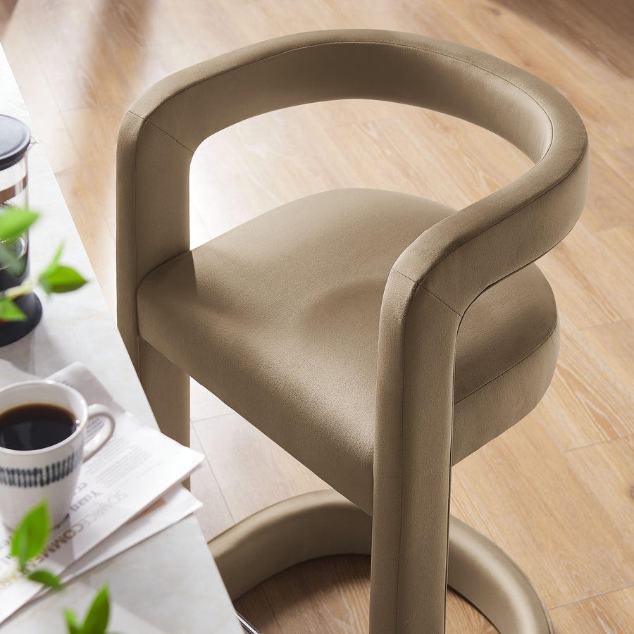 Sepia Performance Velvet Counter Stool in Taupe