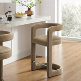 Sepia Performance Velvet Counter Stool in Taupe