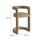 Sepia Performance Velvet Counter Stool in Taupe