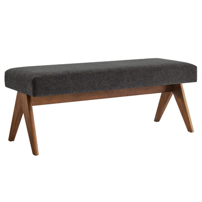Lyra 47" Fabric Upholstered Bench by Furniture For America