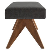 Sable 47" Fabric Upholstered Bench in Dark Gray