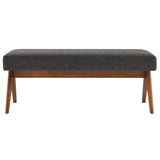 Sable 47" Fabric Upholstered Bench in Dark Gray