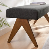 Sable 47" Fabric Upholstered Bench in Dark Gray