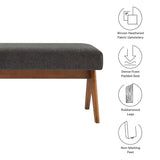 Sable 47" Fabric Upholstered Bench in Dark Gray