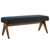 Sable 47" Fabric Upholstered Bench in Azure