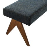 Sable 47" Fabric Upholstered Bench in Azure