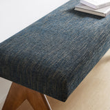 Sable 47" Fabric Upholstered Bench in Azure