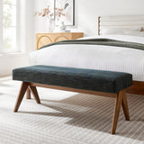 Sable 47" Fabric Upholstered Bench in Azure