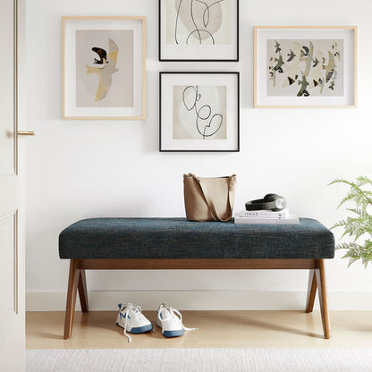 Lyra 47" Fabric Upholstered Bench by Furniture For America