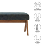 Sable 47" Fabric Upholstered Bench in Azure