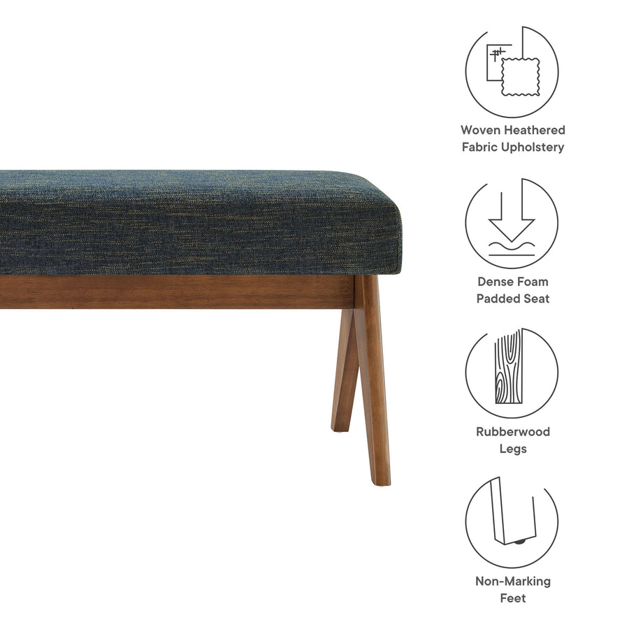 Sable 47" Fabric Upholstered Bench in Azure
