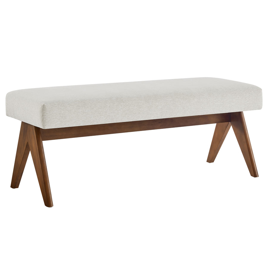 Sable 47" Fabric Upholstered Bench in Ivory