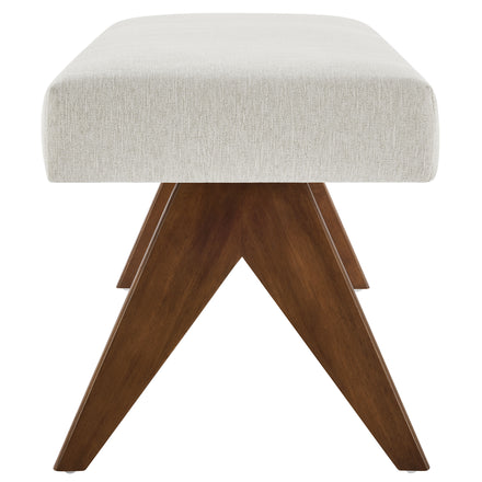 Lyra 47" Fabric Upholstered Bench in Ivory