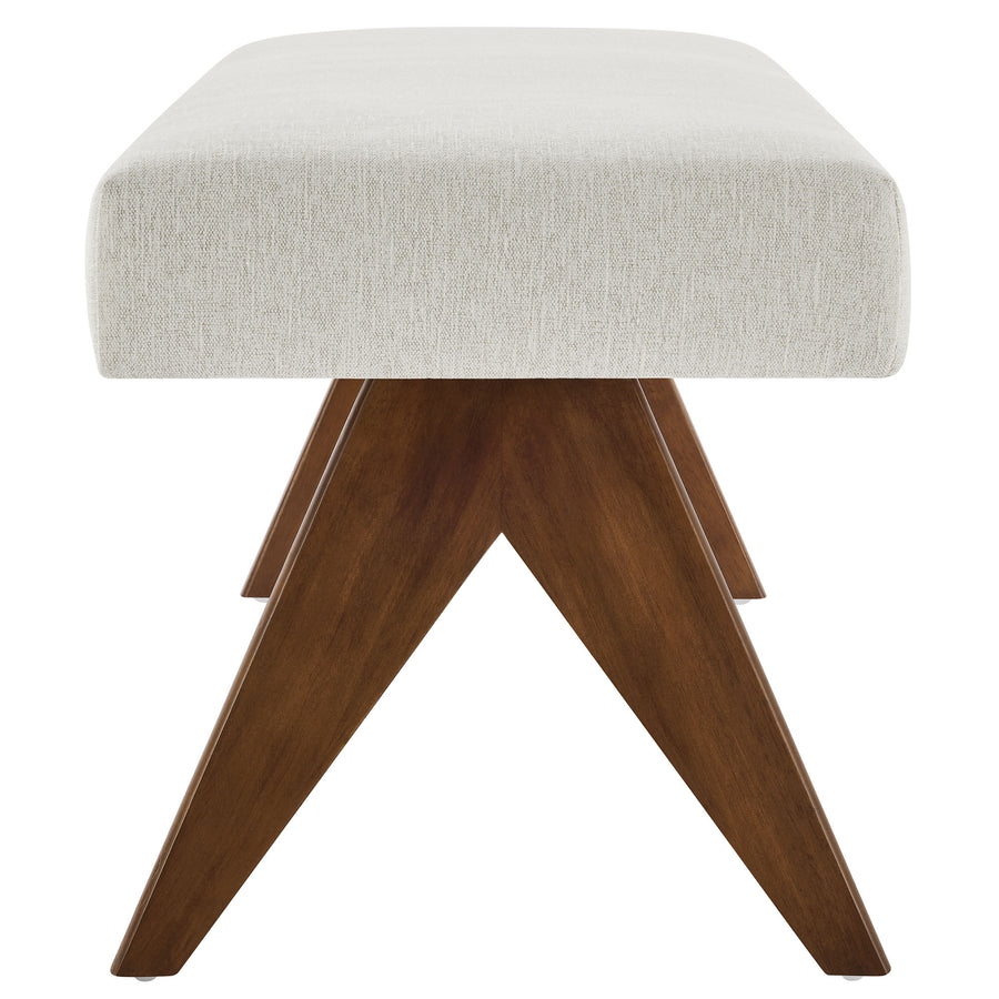 Sable 47" Fabric Upholstered Bench in Ivory