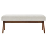 Sable 47" Fabric Upholstered Bench in Ivory