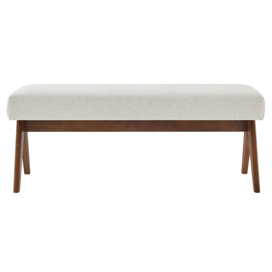 Sable 47" Fabric Upholstered Bench in Ivory