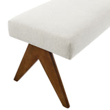 Sable 47" Fabric Upholstered Bench in Ivory