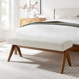 Sable 47" Fabric Upholstered Bench in Ivory