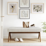 Sable 47" Fabric Upholstered Bench in Ivory