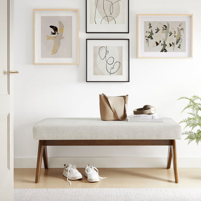 Lyra 47" Fabric Upholstered Bench by Furniture For America