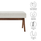 Sable 47" Fabric Upholstered Bench in Ivory
